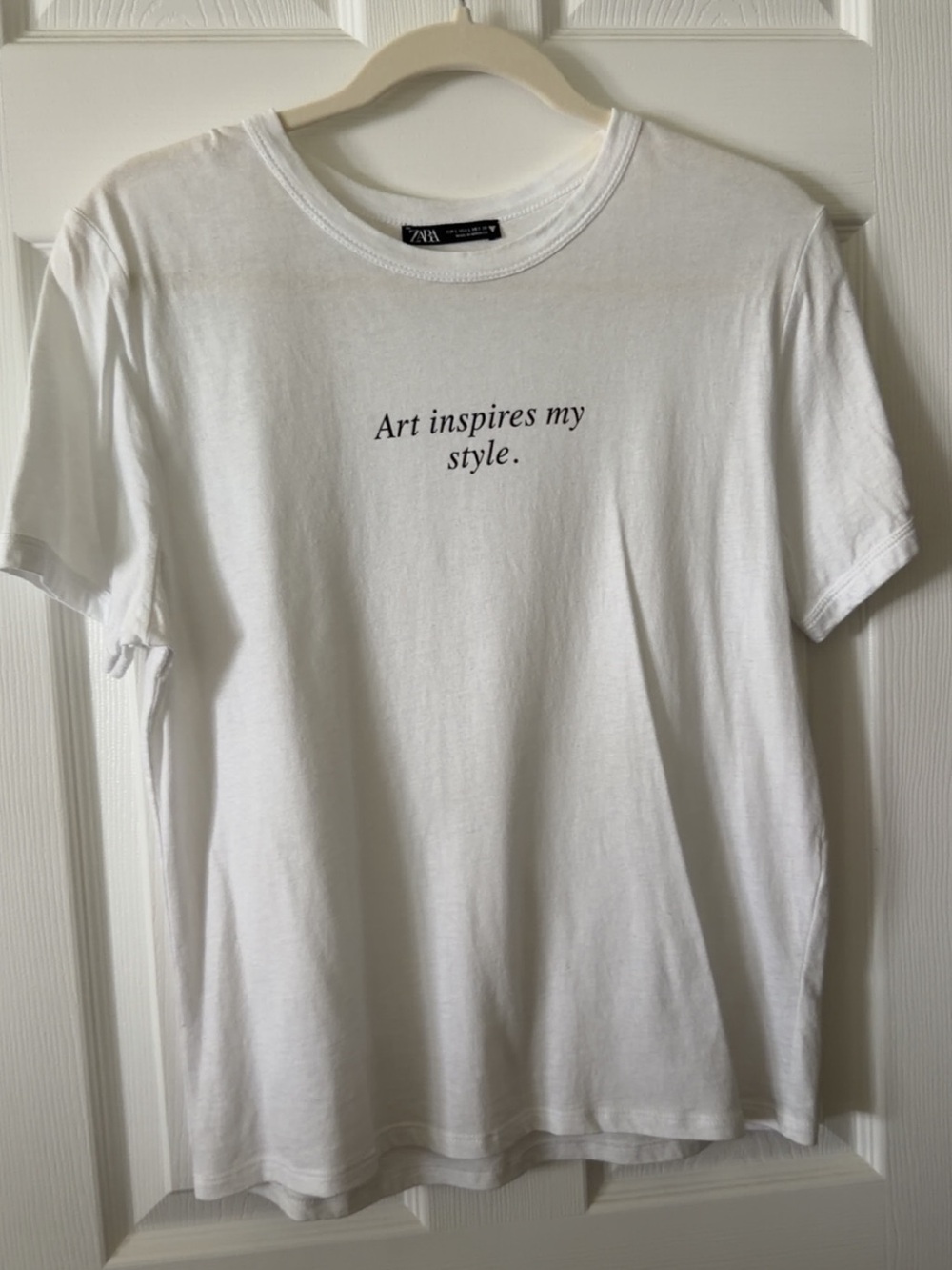Zara Art Inspires My Style White Graphic Tee